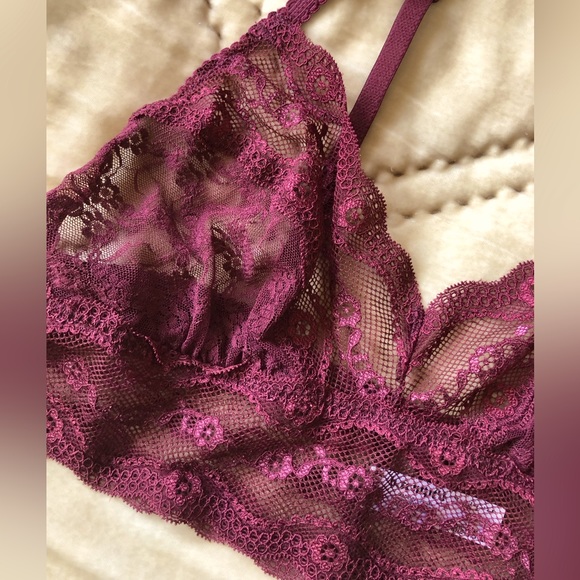 B’tempt’d burgundy lace bralette Sz Lg - Picture 1 of 5